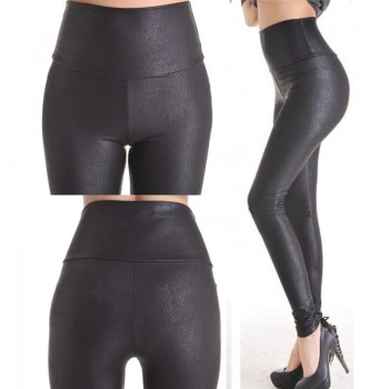 2018 New Sale Fashion Serpentine Sexy Leggings Womens Leggins Stretch High Waist quality Faux Leather Pants Plus Size YAK0010